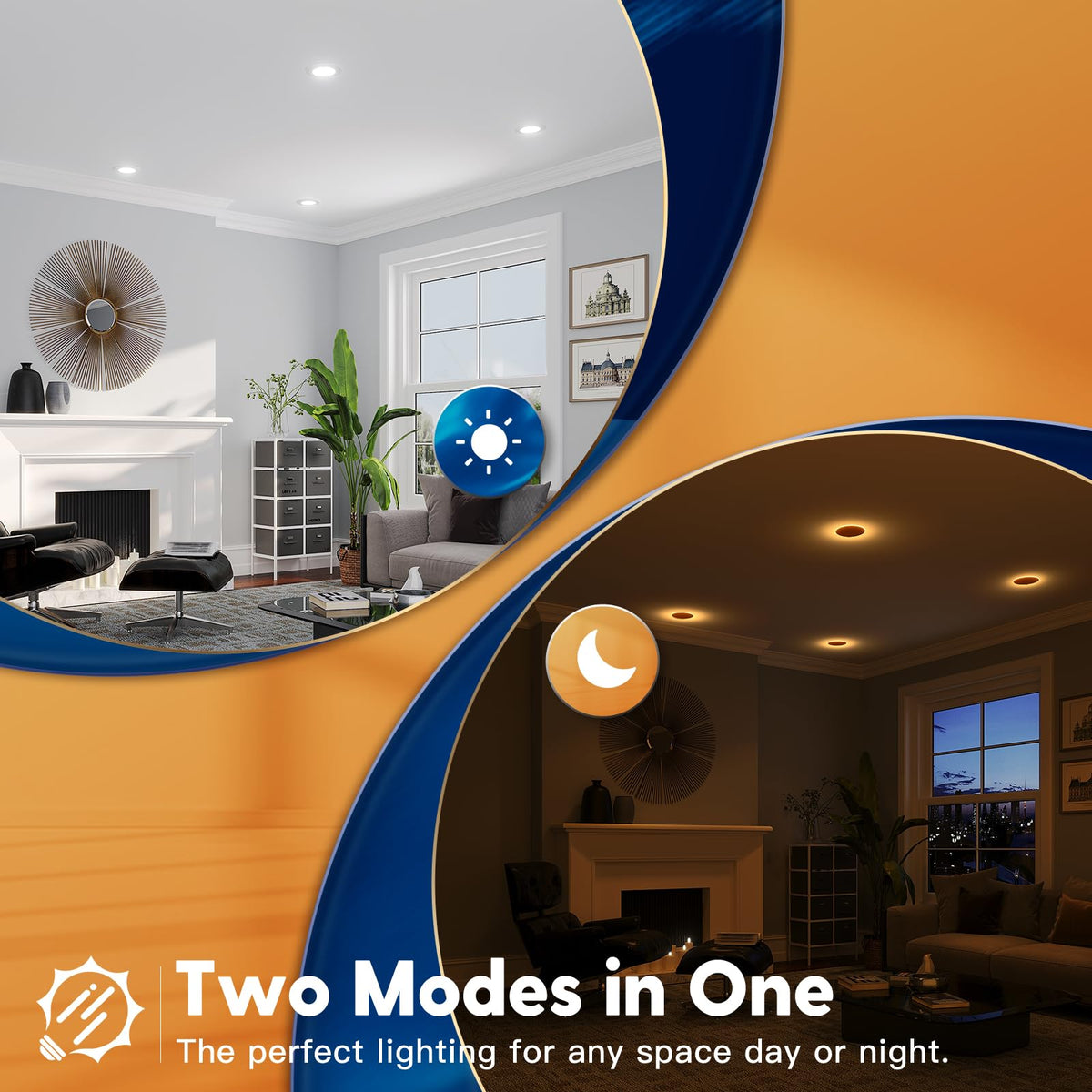 FREELICHT night-light mode recessed light for soft ambient glow and energy efficiency.