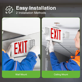 FREELICHT 2-pack exit signs for reliable visibility during outages.