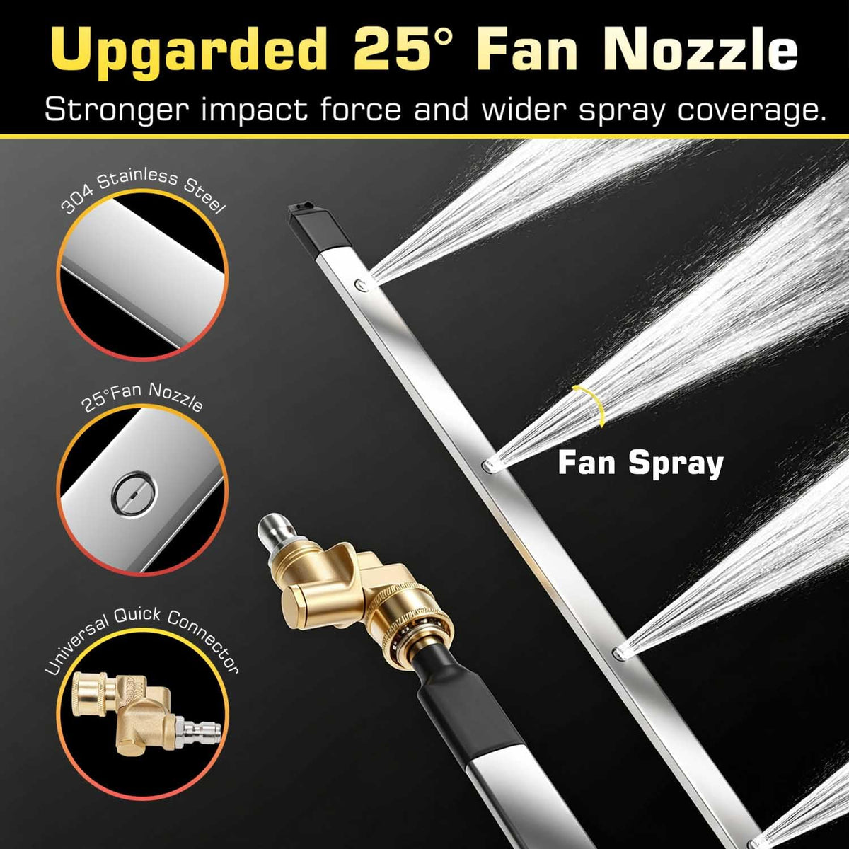 Freeyou 25-degree fan nozzle for wider spray coverage