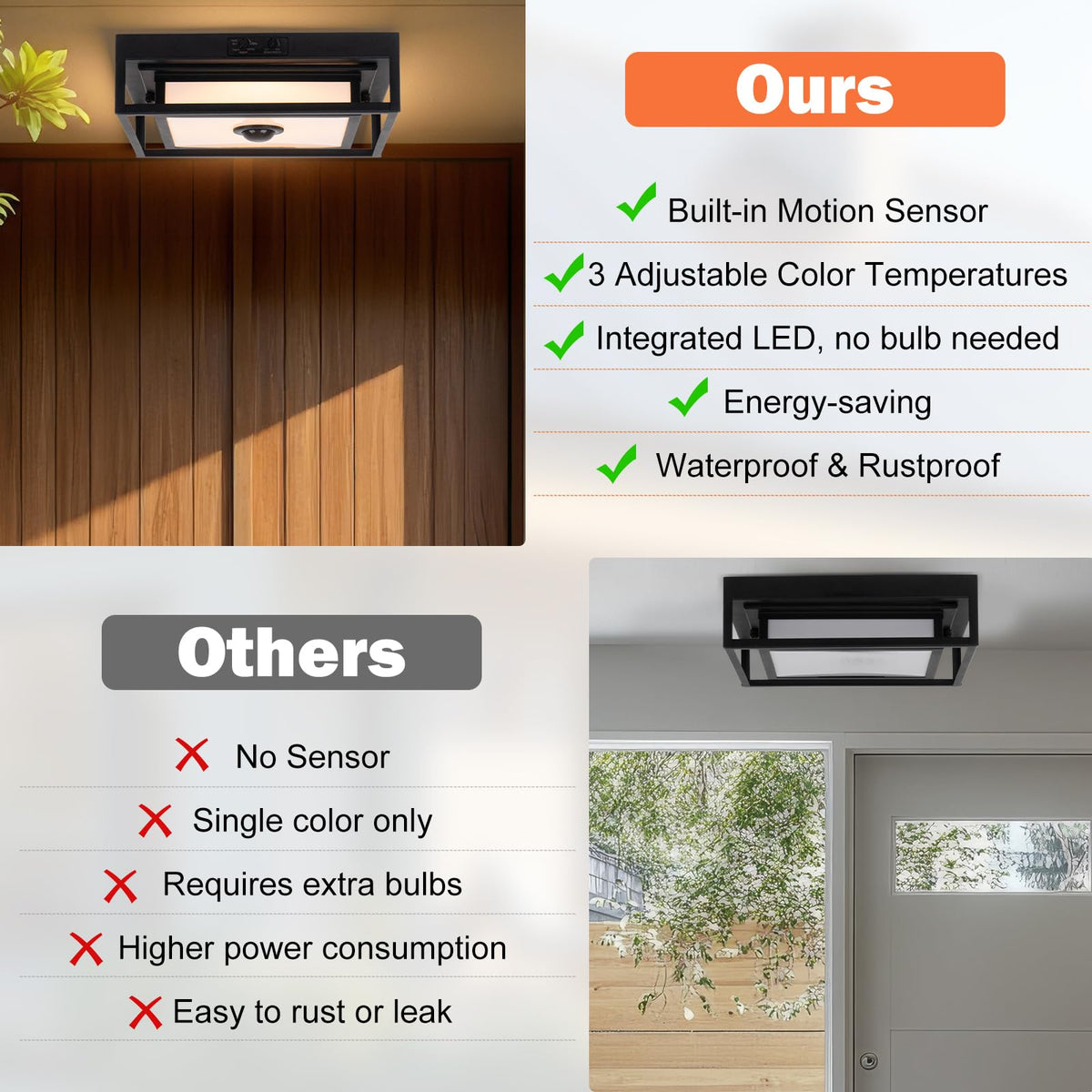 Frelii porch entryway outdoor light enhances curb appeal and visibility