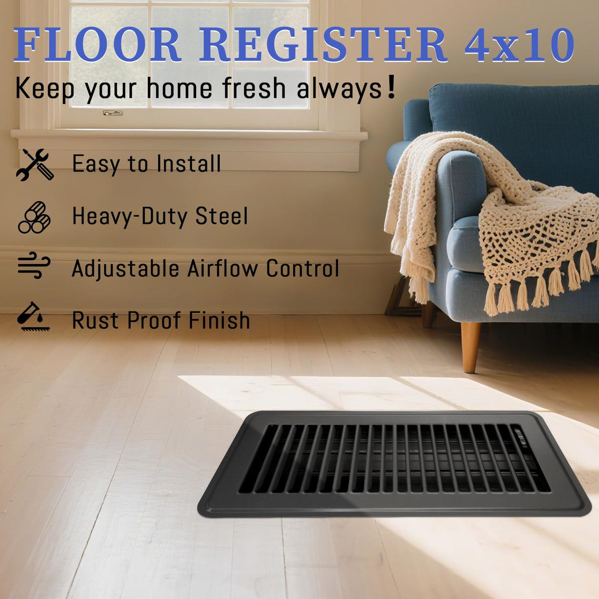 FresAgrutty 4x12 vent pack three rustproof finish for long lasting performance.