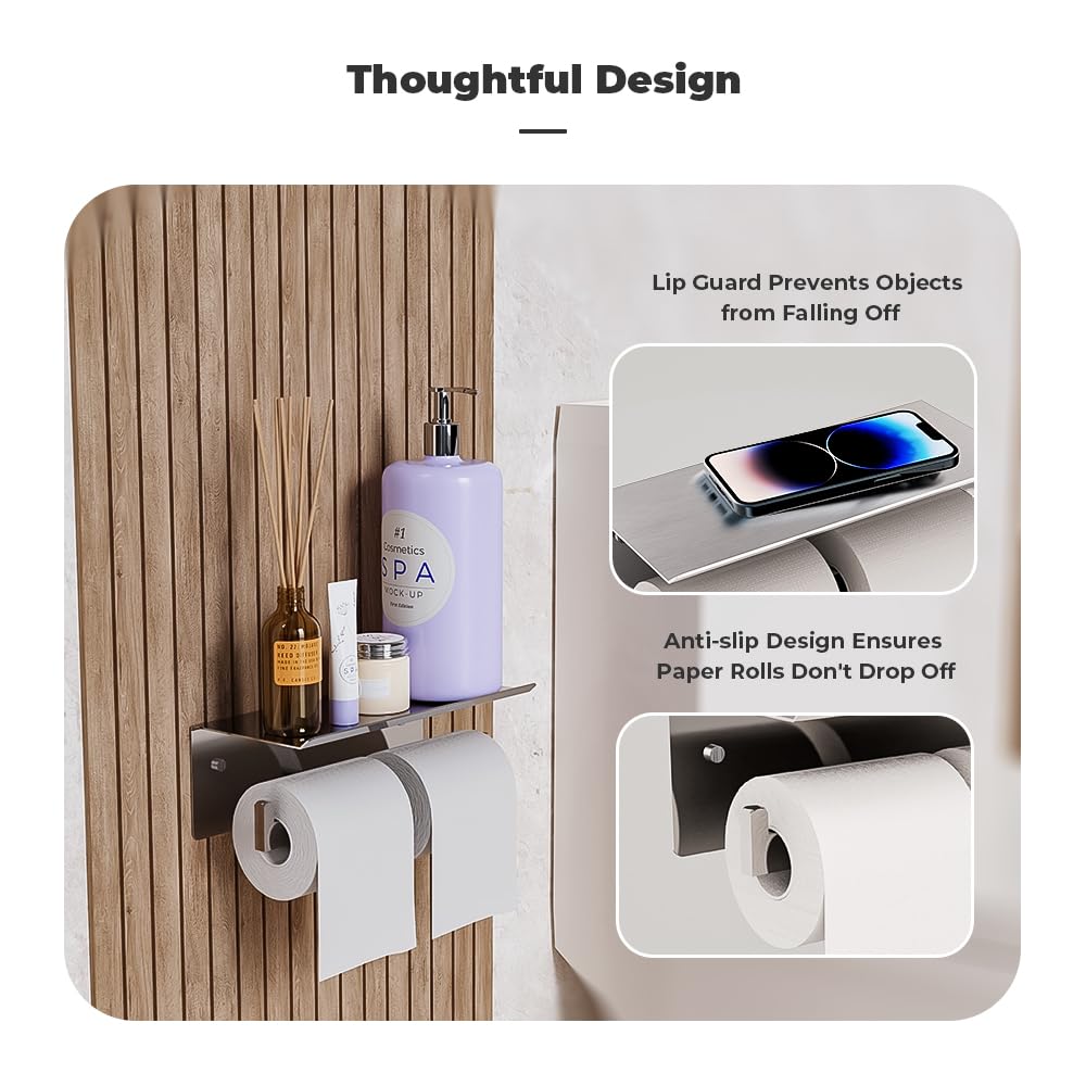 FreshGlow brushed nickel wall mount for reliable storage and phone placement