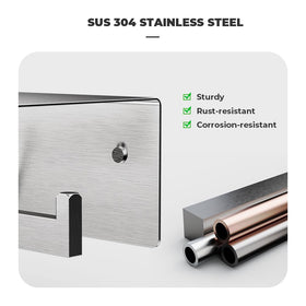 FreshGlow stainless steel toilet paper holder with shelf keeps essentials close