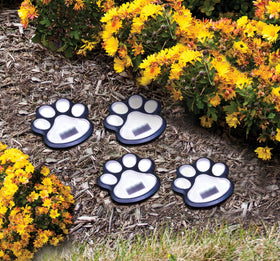 Freshnewlooks solar dog paw lights illuminate the yard with playful color