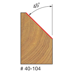 Freud 40-104 45-degree chamfer bit offers clean, consistent bevels.