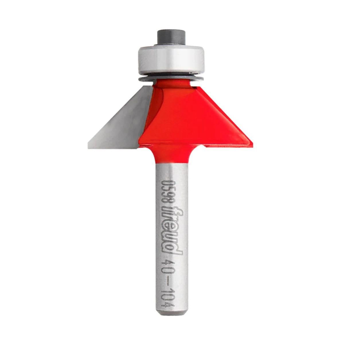 Freud 40-104 chamfer bit, 1-11-32 dia, for precise edge chamfers.