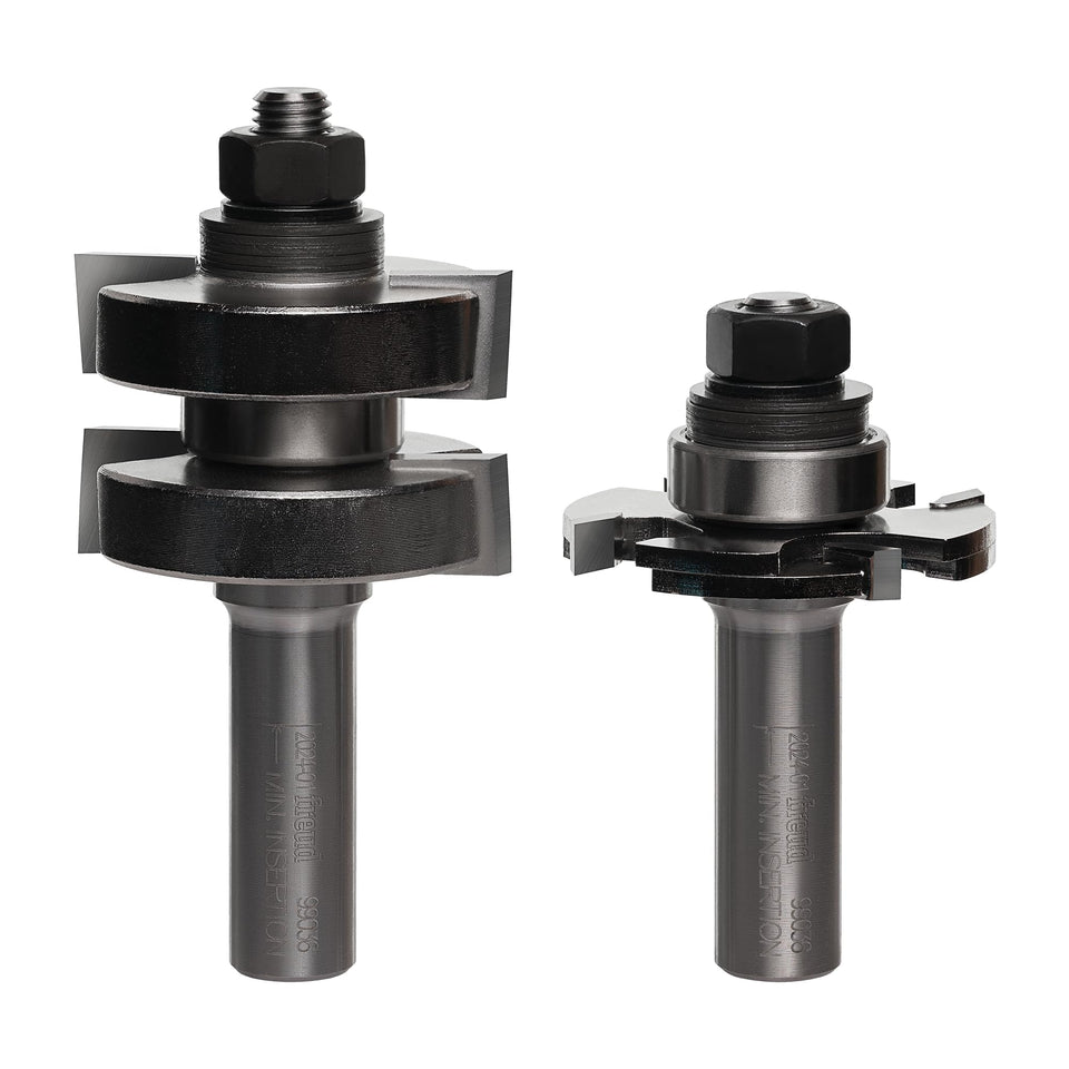 Freud 99-036 adjustable tongue-groove bit set showing precise joints