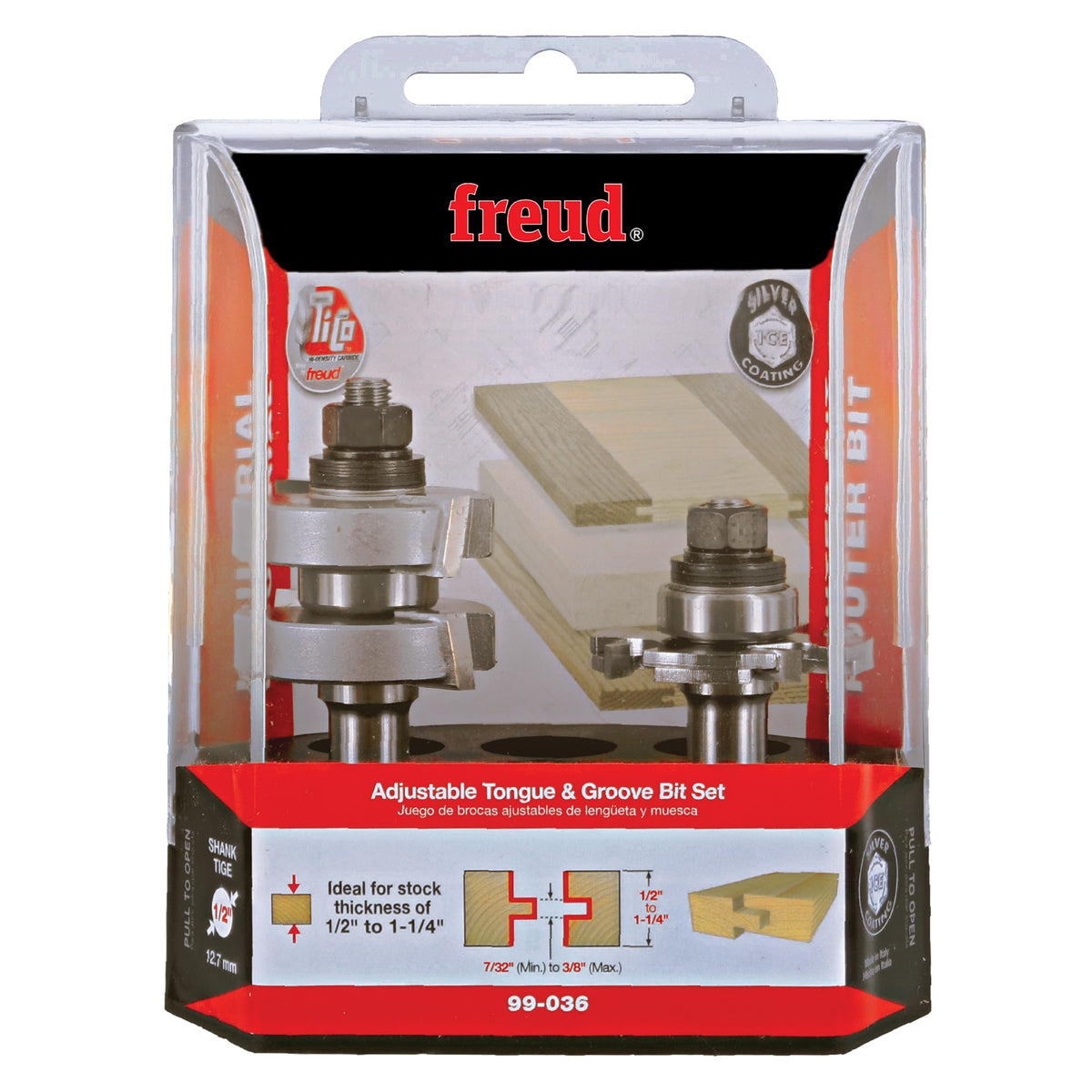 Freud 99-036 spacer-system detail enabling micro-adjustments