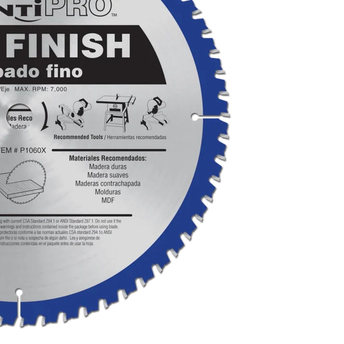 Freud AvantiPRO 10-60T blade used with a miter saw for precise miters and finishes