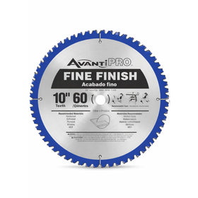 Freud AvantiPRO 10-60T blade mounted on a table saw for precise finish cuts