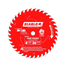 Freud Diablo D0436X fine finish blade for precise crosscuts in hardwood and plywood.