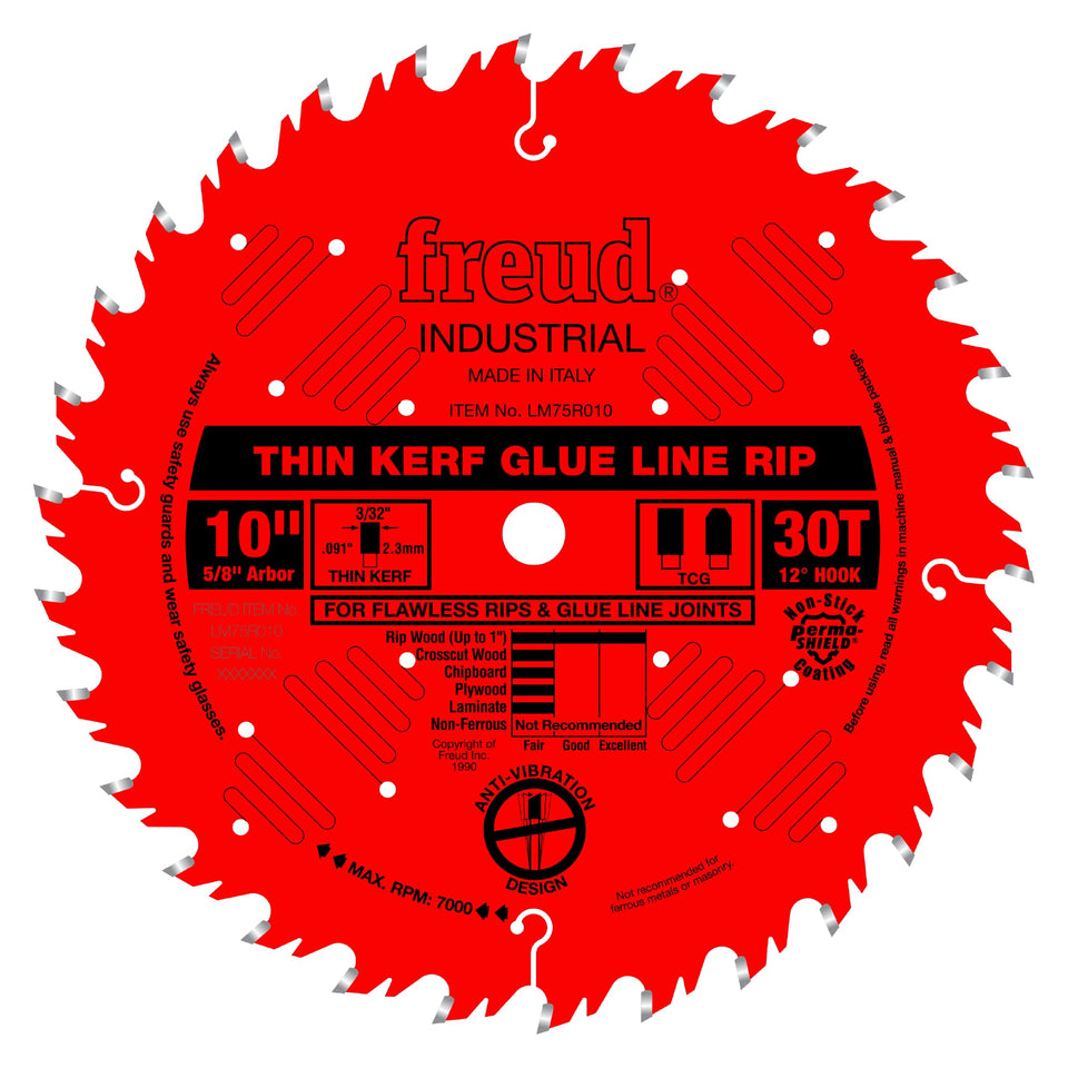 Freud LM75R010 10-inch thin kerf blade for smooth glue-line cuts
