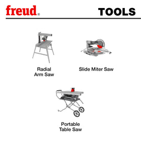 Freud LU91R012 blade with 5° negative hook angle for controlled cuts.