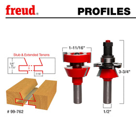 Freud Premier extended tenon capability enabling stronger joints