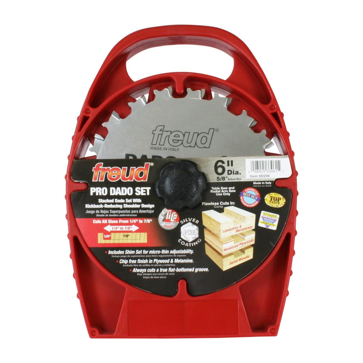 Freud SD206 Pro Dado Set carrying case for organized groove work.