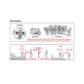 Freud SD508 adjustable width in 1/32-inch increments for exact slots