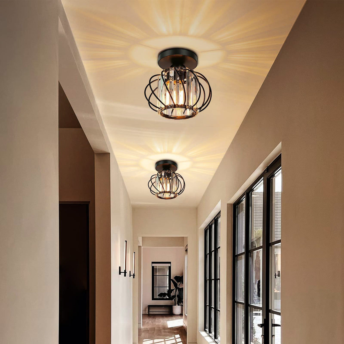 FRIDEKO HOME ceiling light on kitchen island creates modern shimmer