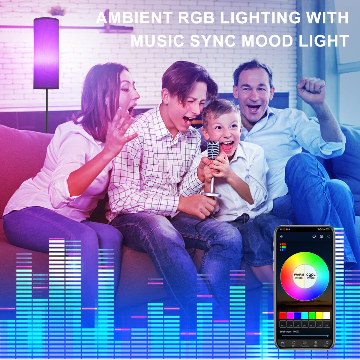 FRIDEKO HOME floor lamp color temperature 2700K–6500K for any task