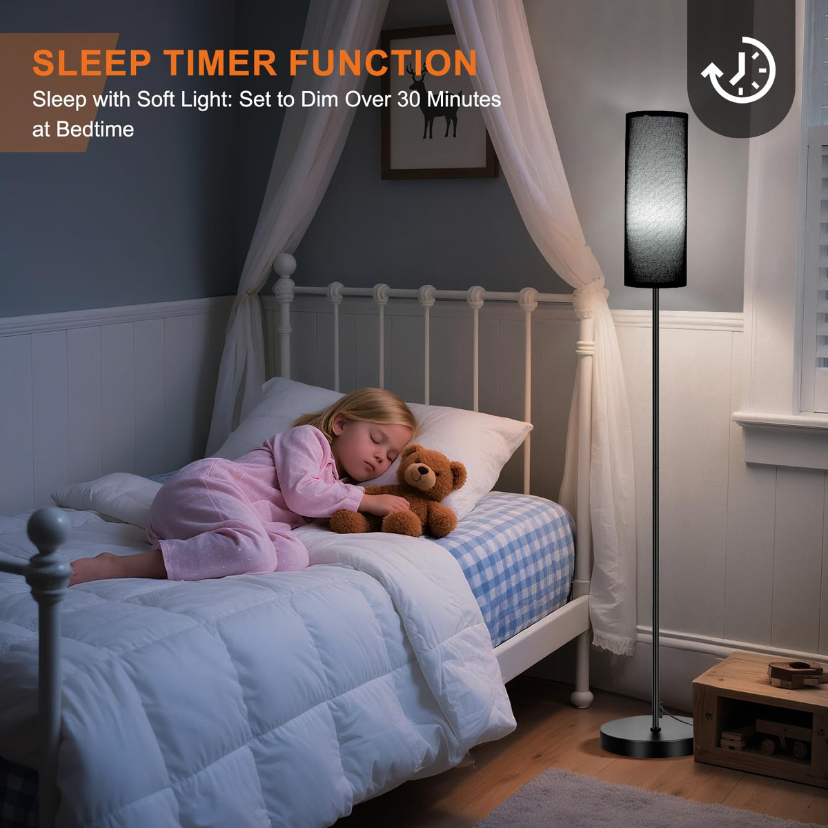 FRIDEKO HOME lamp featuring a 30-minute timer for timed illumination
