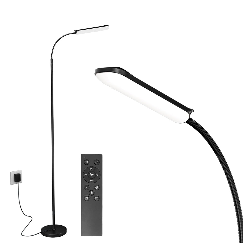 FRIDEKO HOME LED floor lamp with remote for comfortable reading lighting.