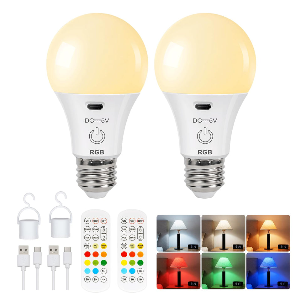 FRIDEKO HOME rechargeable light bulbs in 8 colors for versatile ambient lighting