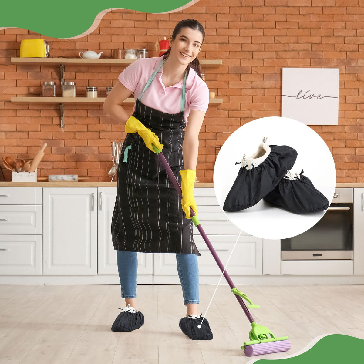 Frienda breathable Oxford material keeps feet comfortable during long cleaning sessions.