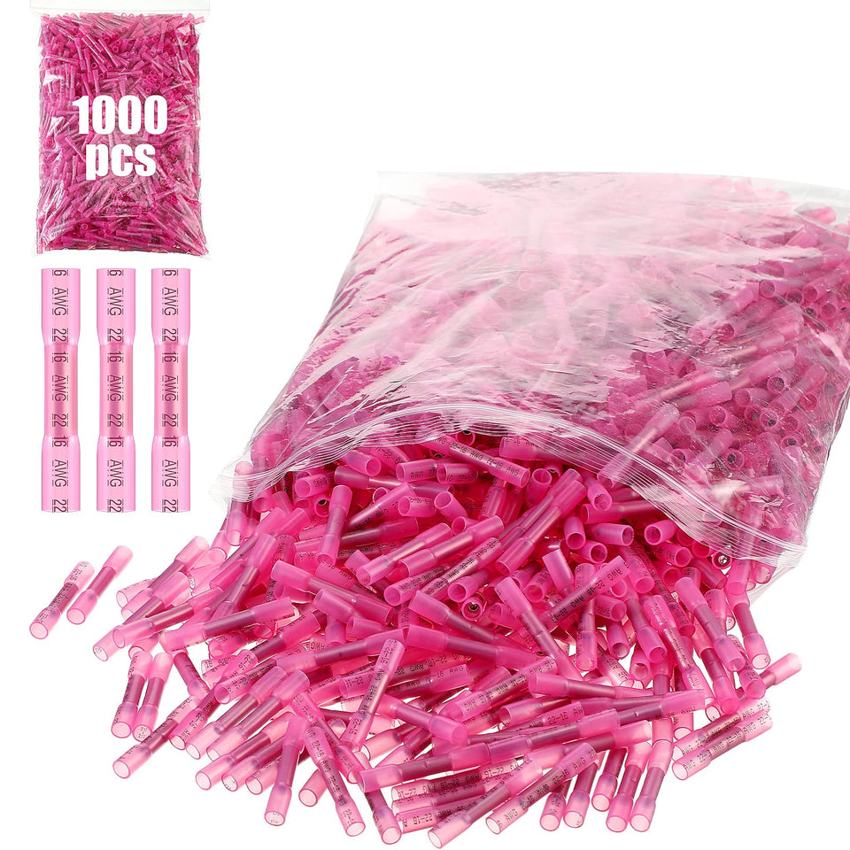 Frienda red heat shrink butt connector pack with 1000 pieces for easy wiring.