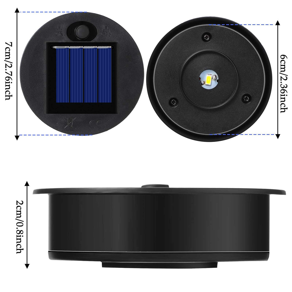 Frienda solar light top inner diameter 2.36 inches ensures a snug lantern fit