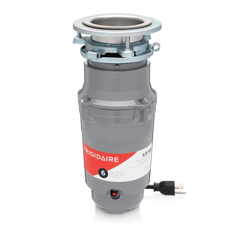 Frigidaire FF05DISPC1 Torque Master image highlights powerful grinding for quiet kitchen waste disposal.