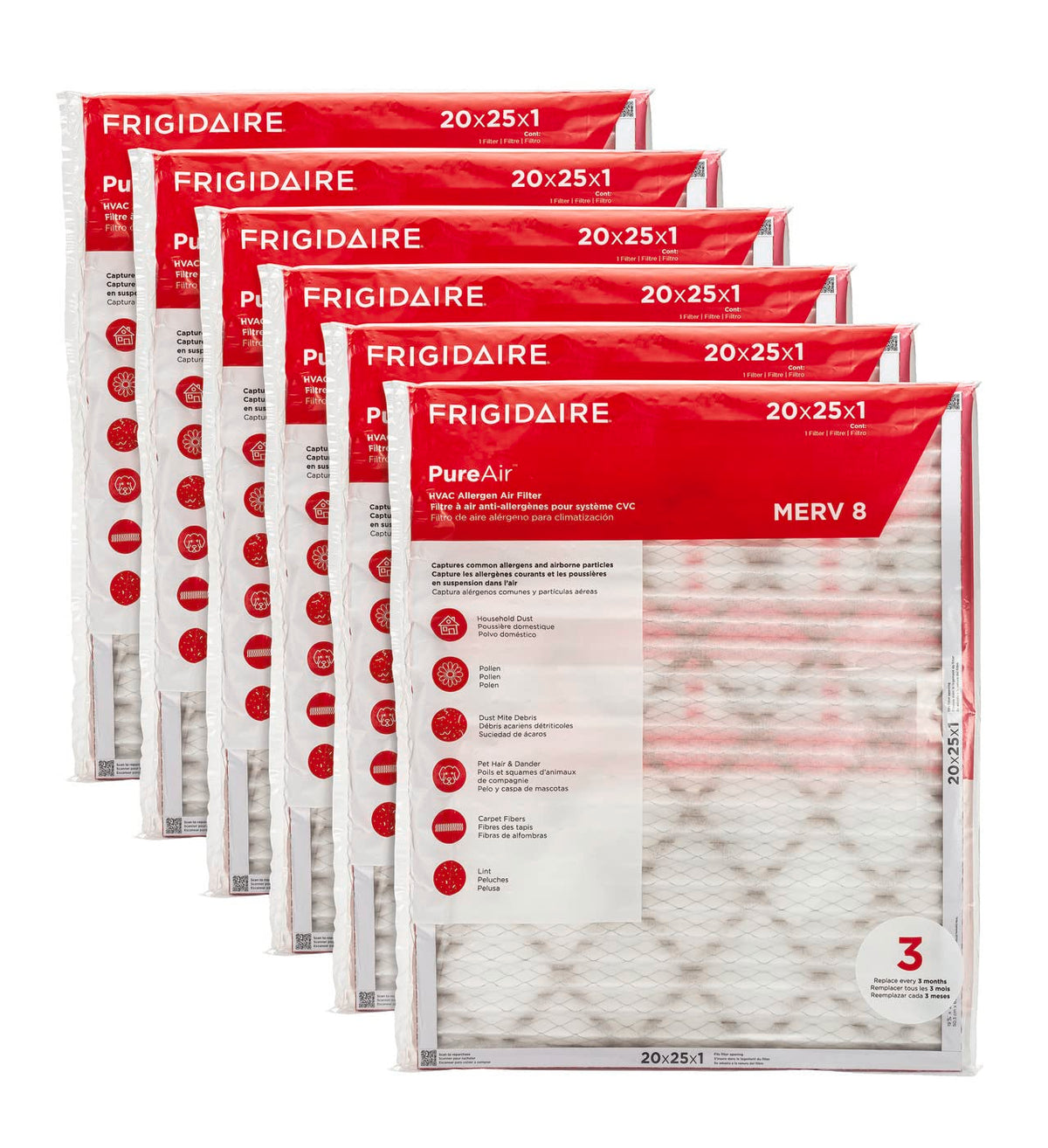 Frigidaire PureAir dust and lint trap close-up demonstrates particle retention.