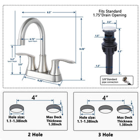 Friho brushed nickel finish and dual handles enable precise temperature control