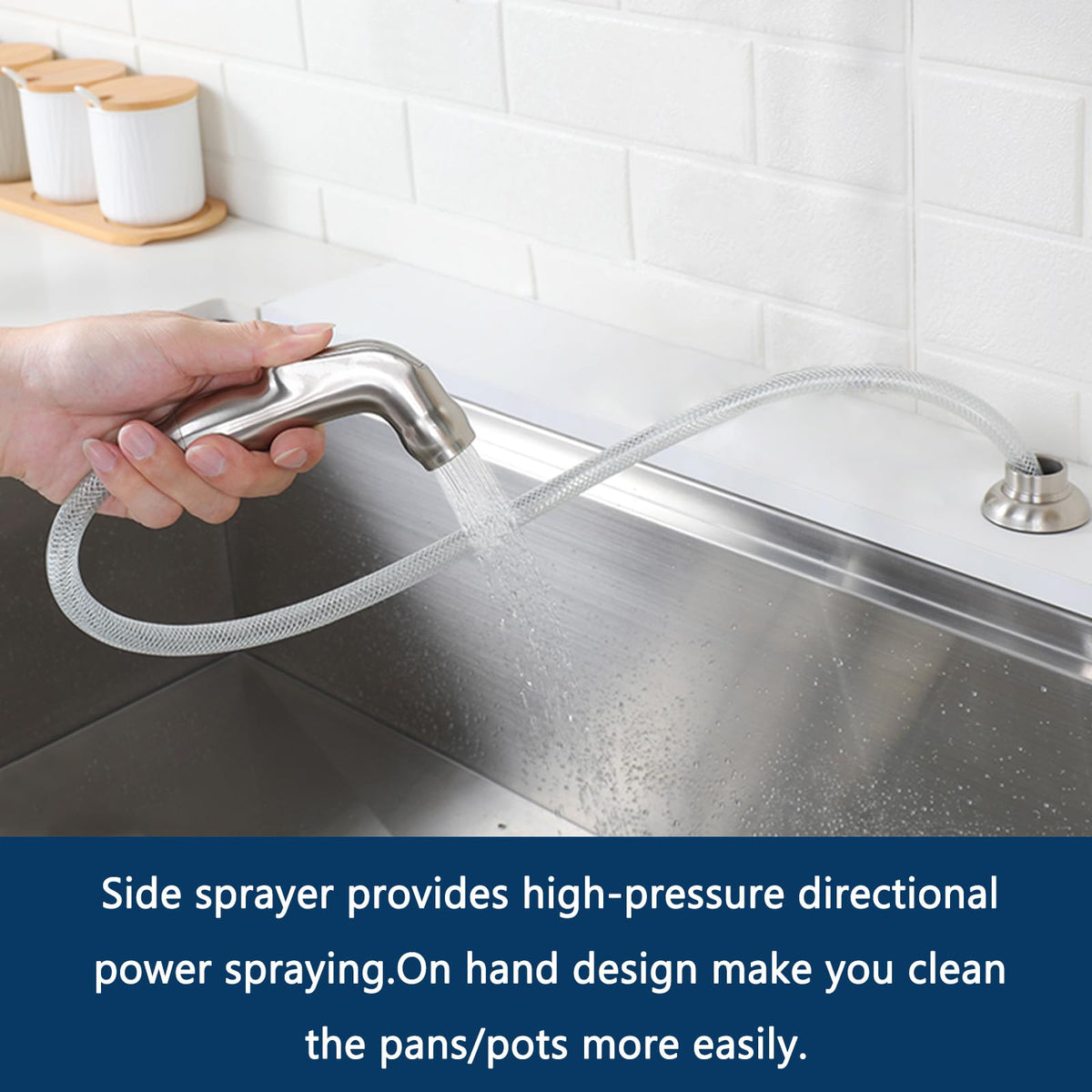 Friho two-handle control for precise hot and cold adjustments.