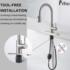 Friho 20-inch pull-out extension reaches into hard-to-reach areas.