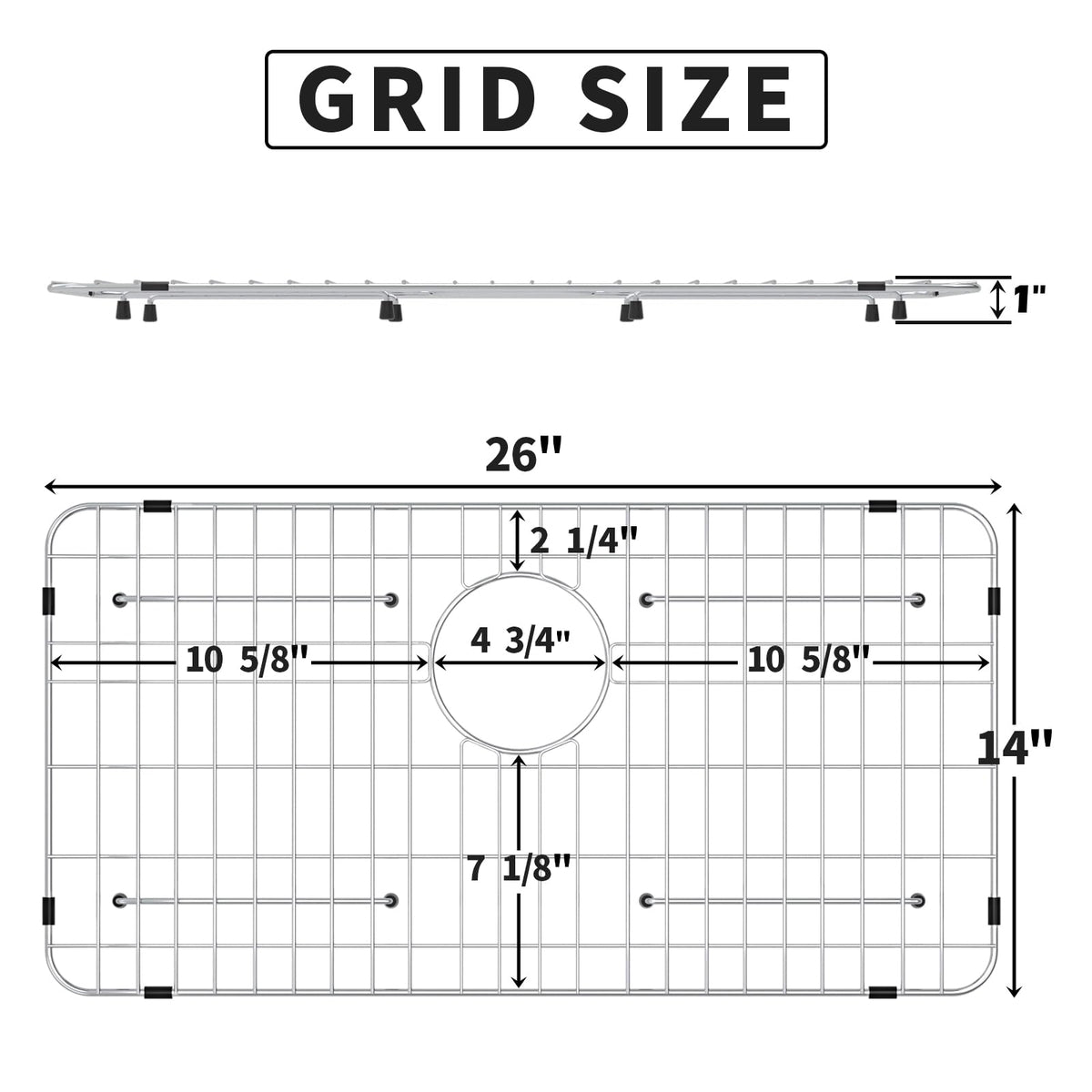 Fritoing sink grid top-down view aids accurate measurement and planning.