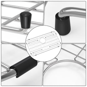 Fritoing stainless steel grid closeup highlights durable construction.