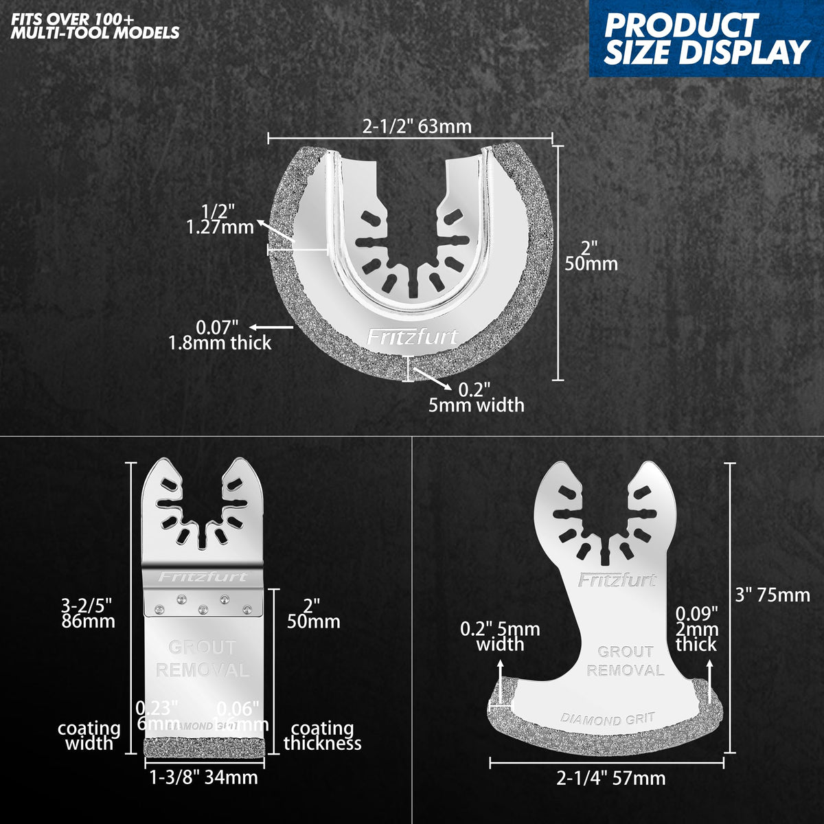 FRITZFURT diamond curved blade ideal for tighter curves and corner work