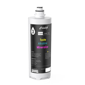 Frizzlife TAM3 filter inside demonstrates 3-in-1 filtration for mineral-rich water.