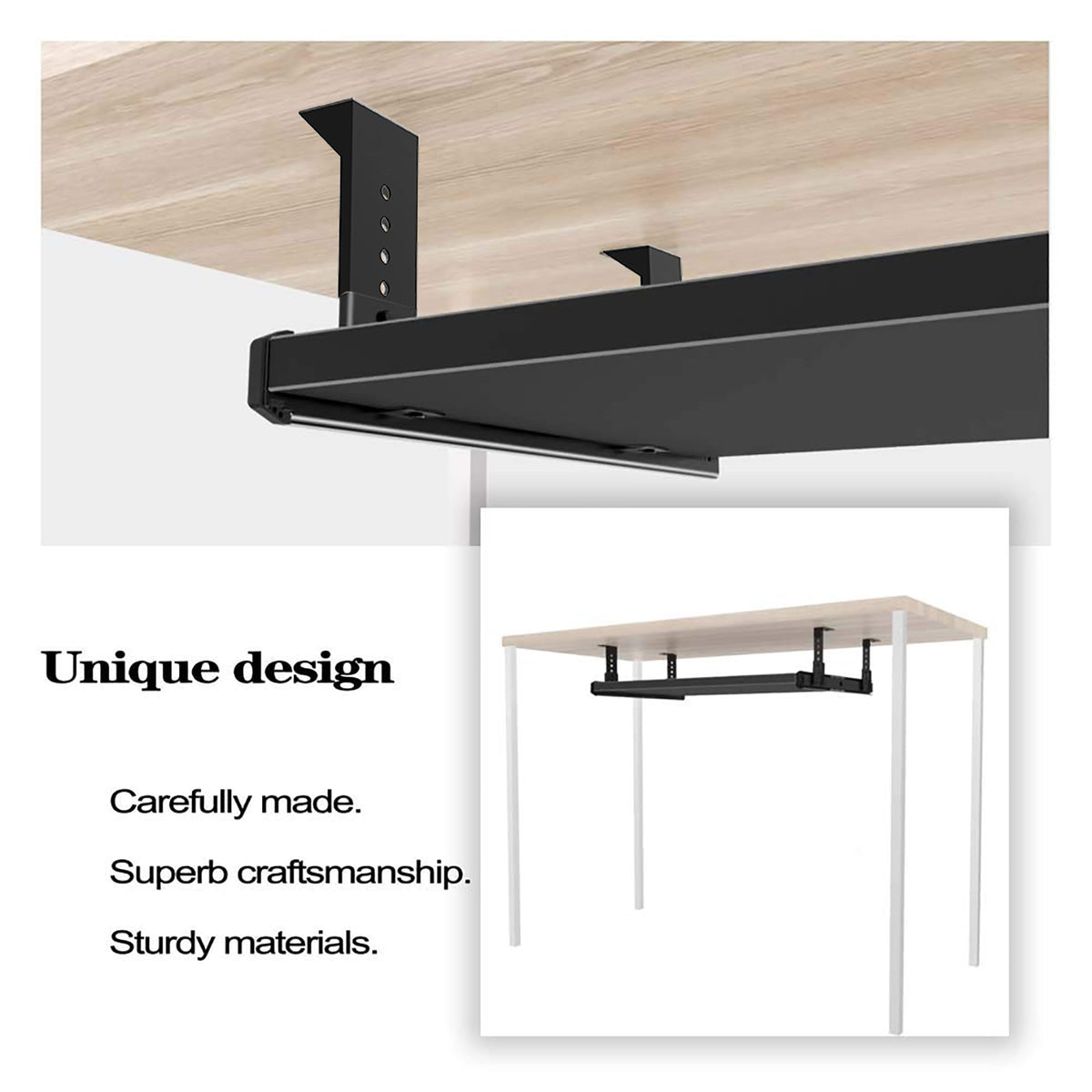 FRMSAET hardware package includes screws for easy under-desk mounting.