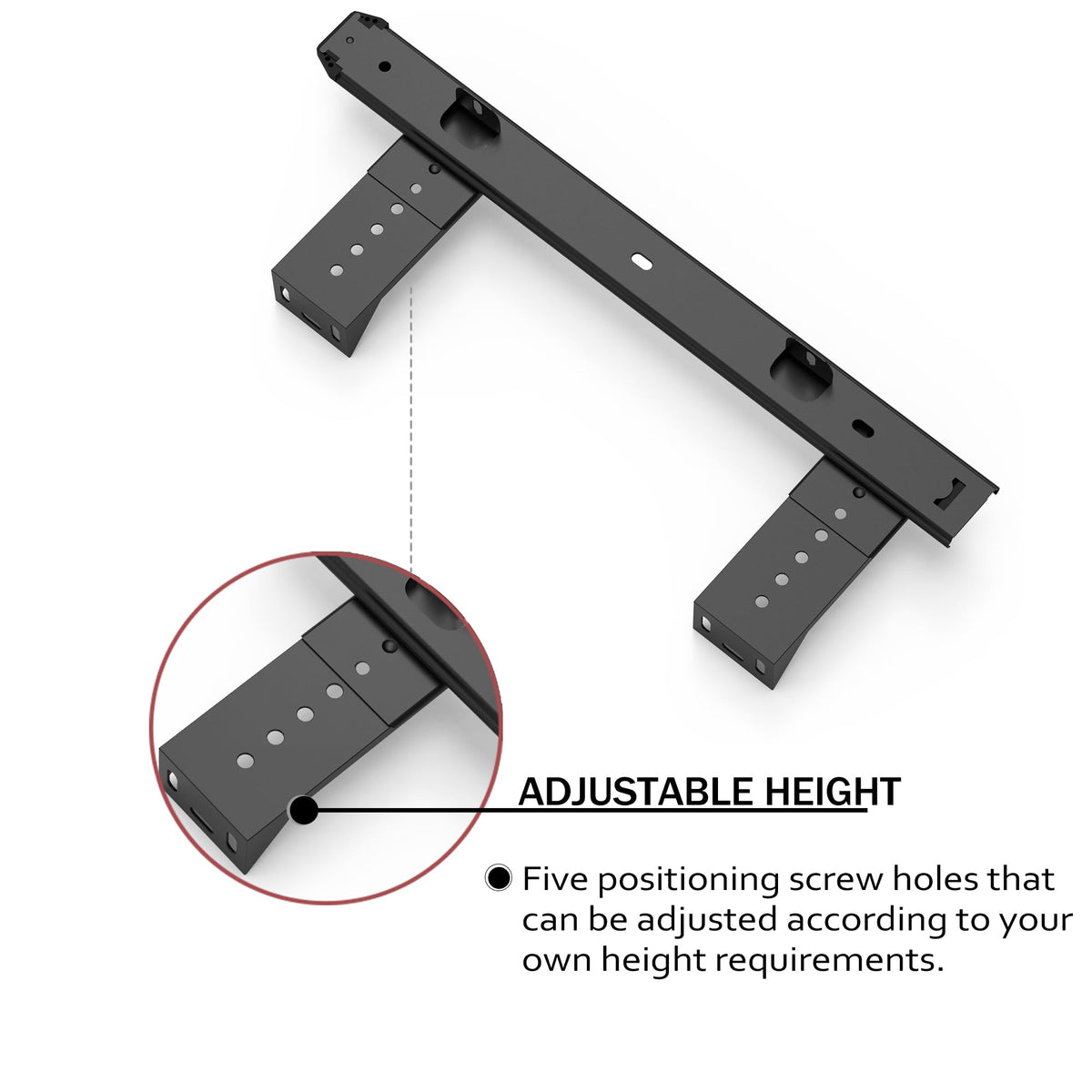 FRMSAET 16-inch black sliding rail supports balanced desk setups.