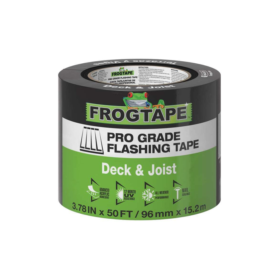 FrogTape Pro Grade deck flashing tape 4-in seals deck joints against water intrusion