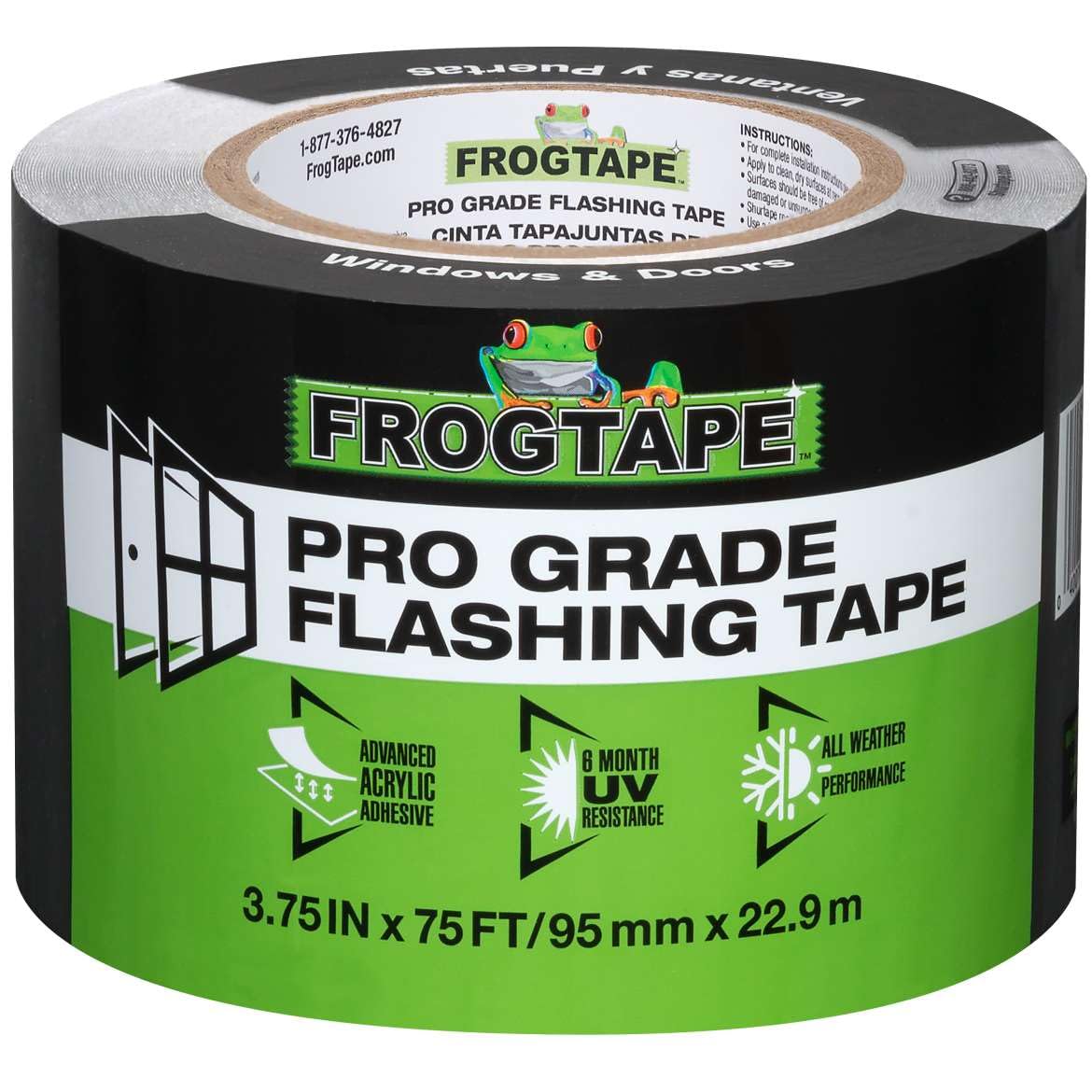FrogTape Pro Grade flashing tape around a window showing a weatherproof seal.