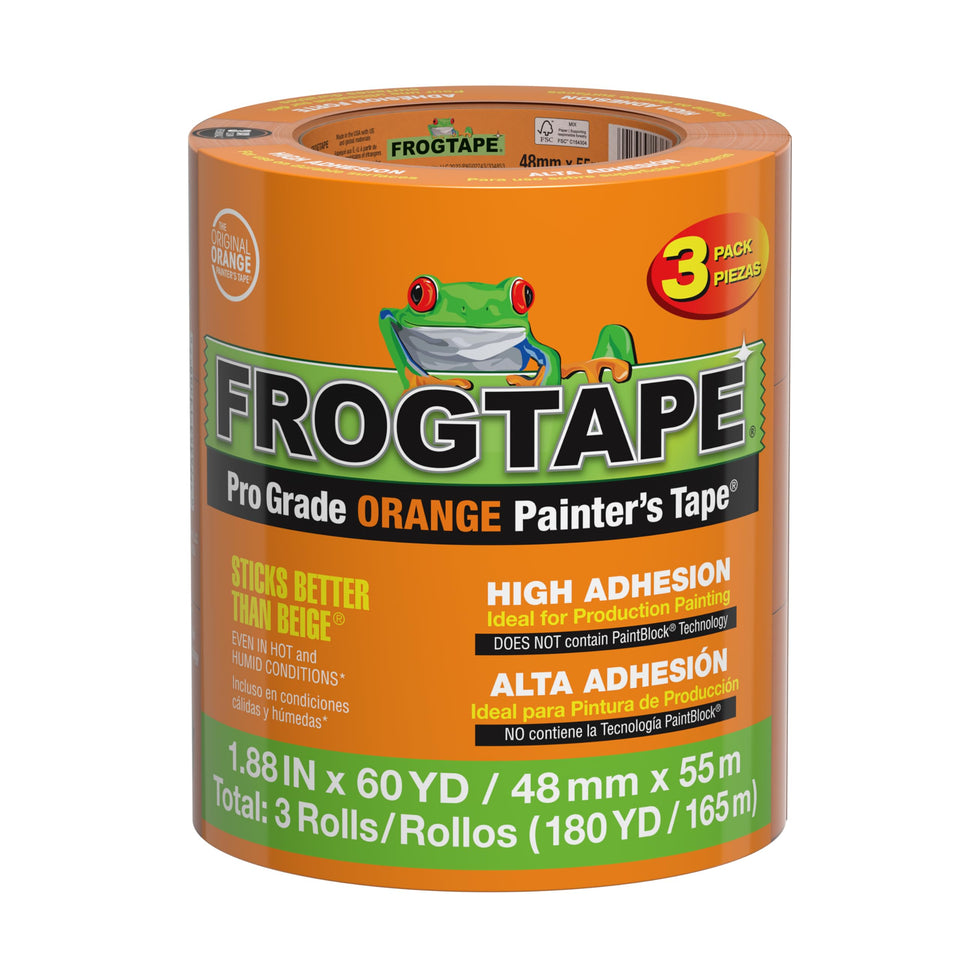 FrogTape ProGrade Orange on painted wood delivers strong adhesion for clean lines