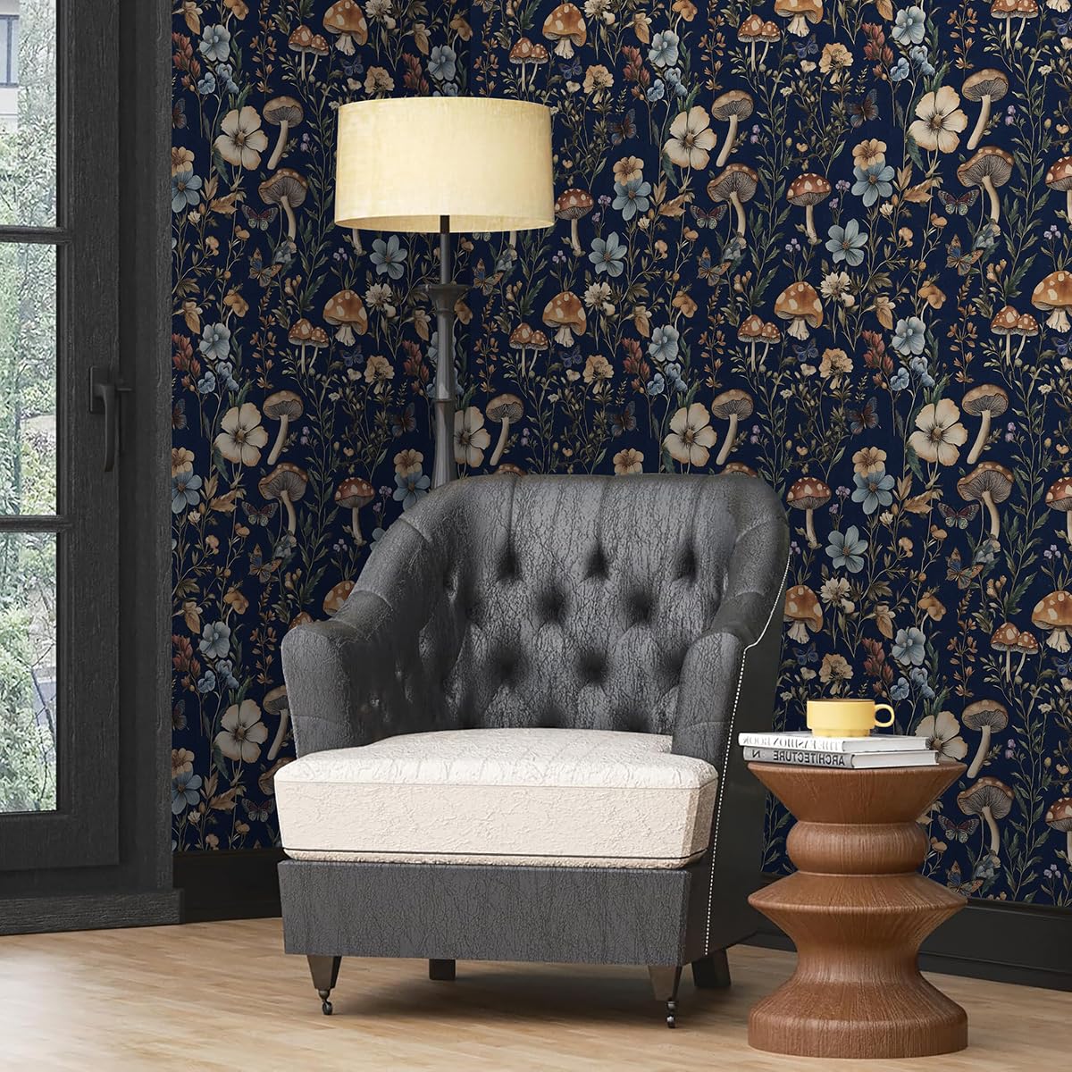 Froluya bathroom wall decor refreshes bathrooms with elegant navy florals.