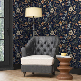 Froluya bathroom wall decor refreshes bathrooms with elegant navy florals.