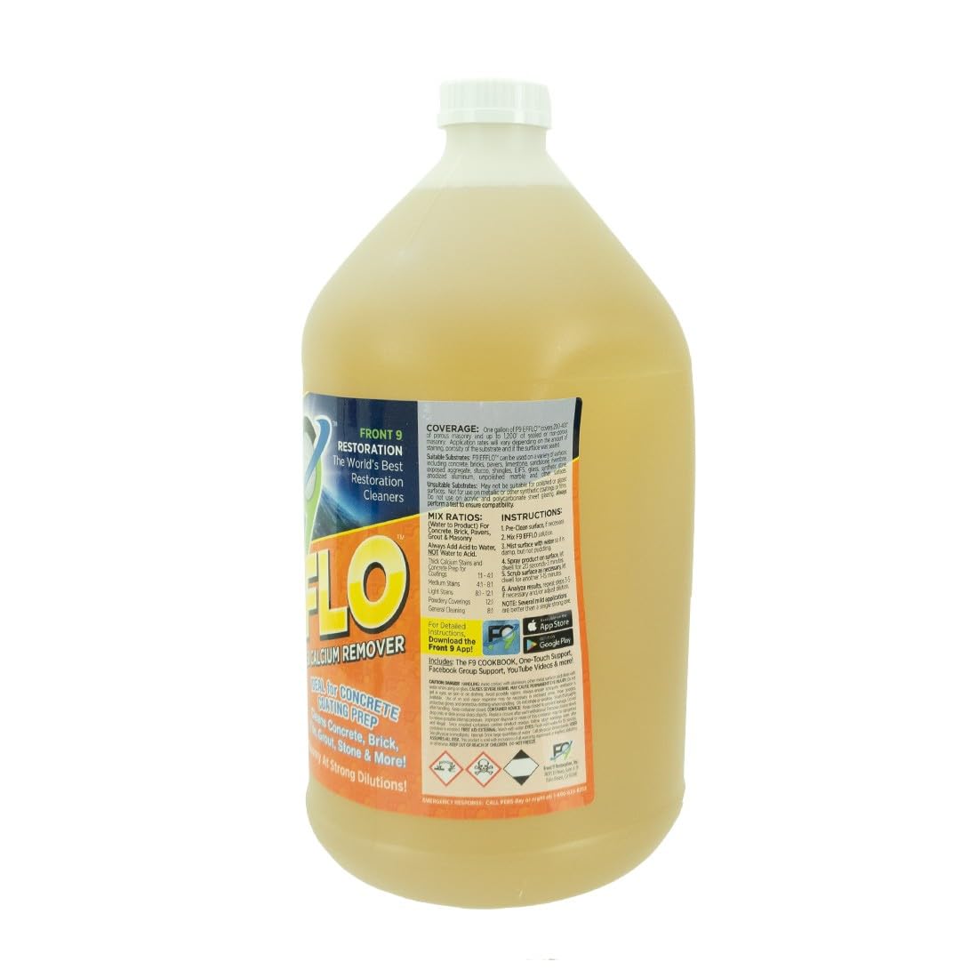 Front 9 Restoration F9 spray on concrete to tackle hard water stains.