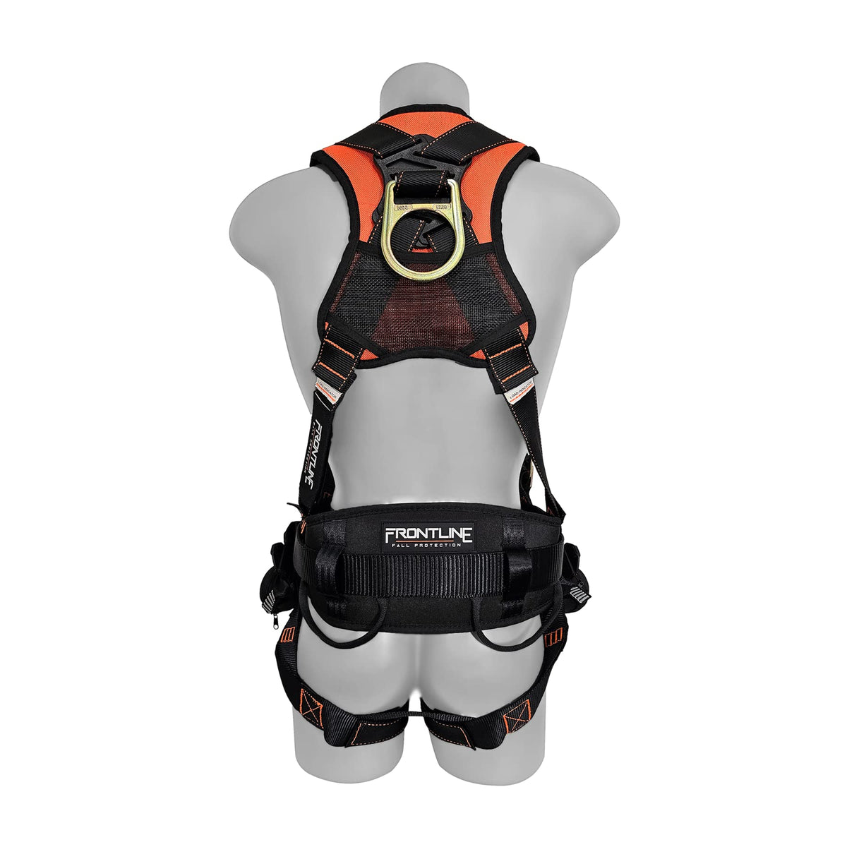 FRONTLINE Combat Full Body Harness orange stitching aids quick inspection checks.