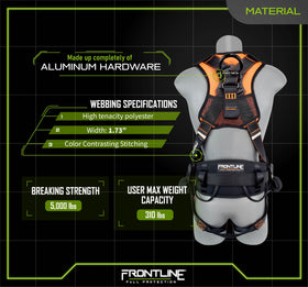 Frontline Combat Lite aluminum buckles enable fast, easy adjustments on site.