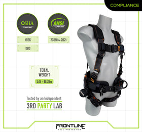 Frontline Combat Lite lanyard keepers prevent tangling and trips on crowded jobs.