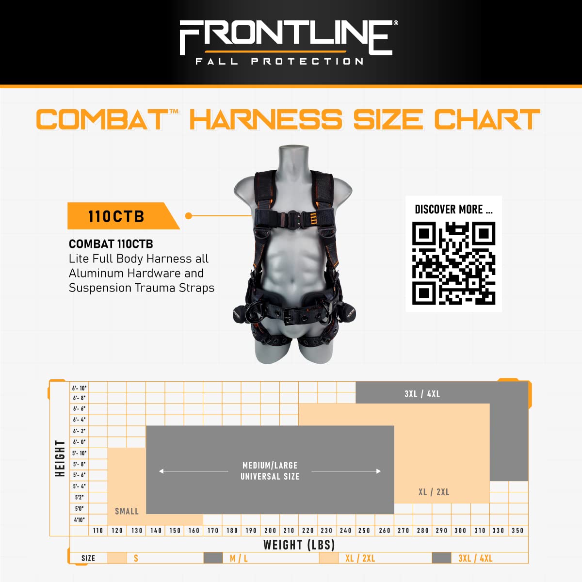 Frontline Combat Lite tool tether loops secure lightweight accessories during work.