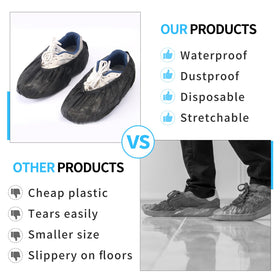 Frontline shoe covers stretchy dual band design ensures secure fit for varied shoes